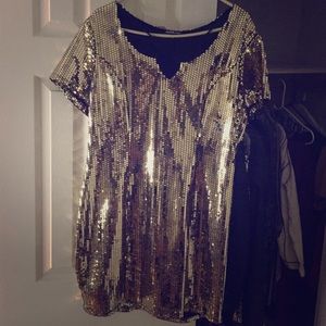 Gold sequin dress